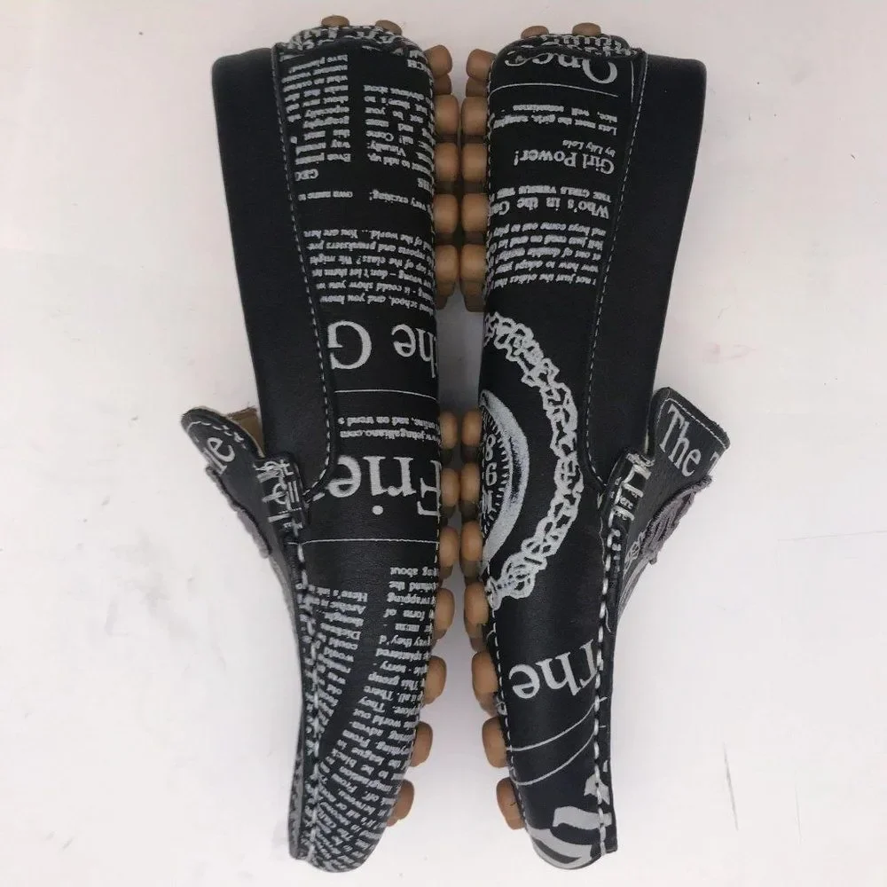 NEW Dior by John Galliano Newspaper Print Driving Loafers Size 3.5 US, 3… - Picture 15 of 16
